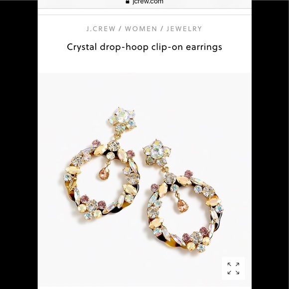 J. Crew Jewelry - J crew Crystal drop hoop clip on earrings